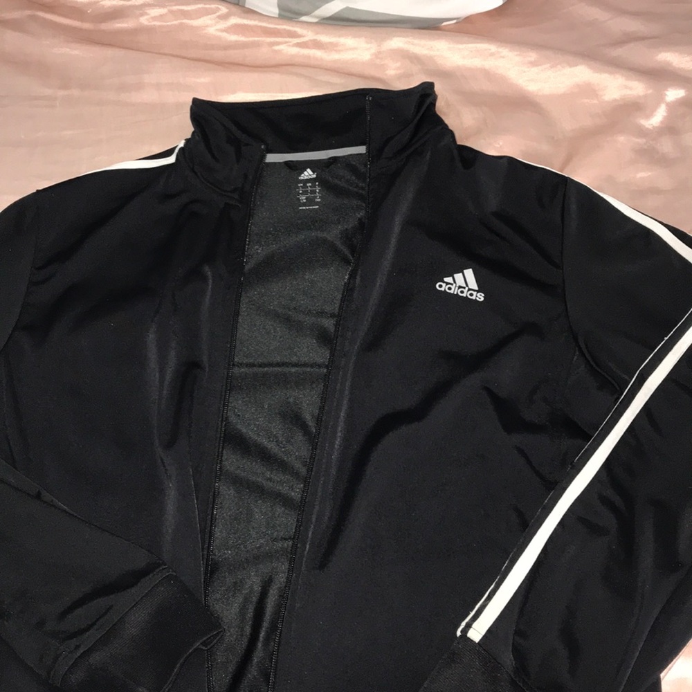 ❌SOLD❌Men’s 3 White Striped Adidas Full Zip Jacket